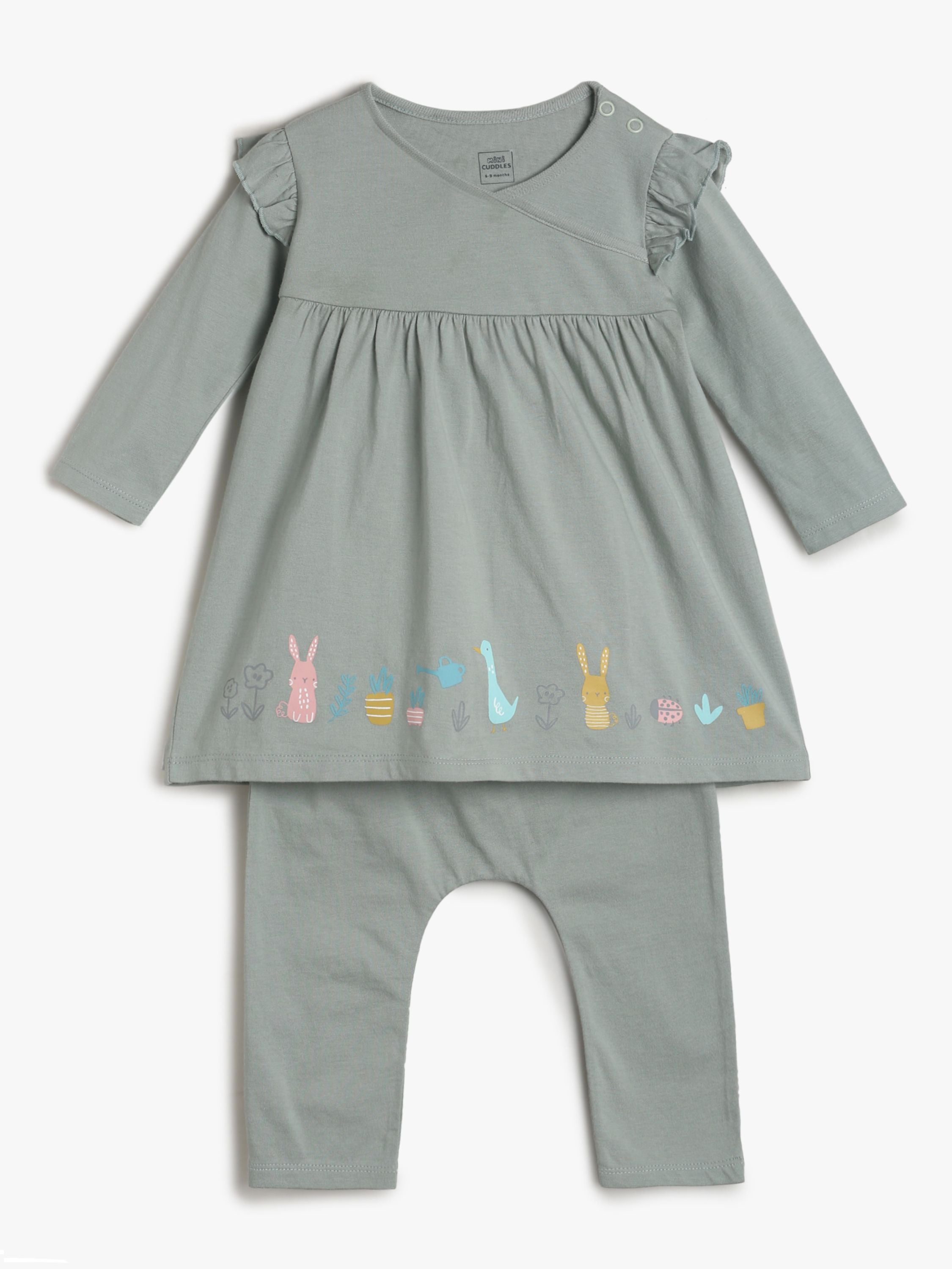 Girls Grey Top & Knit Bottom