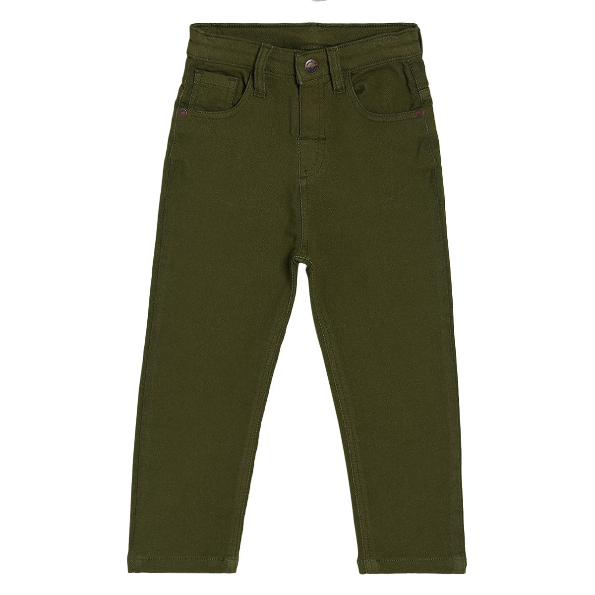 Boys Olive Pack Of 1 Denim Pant