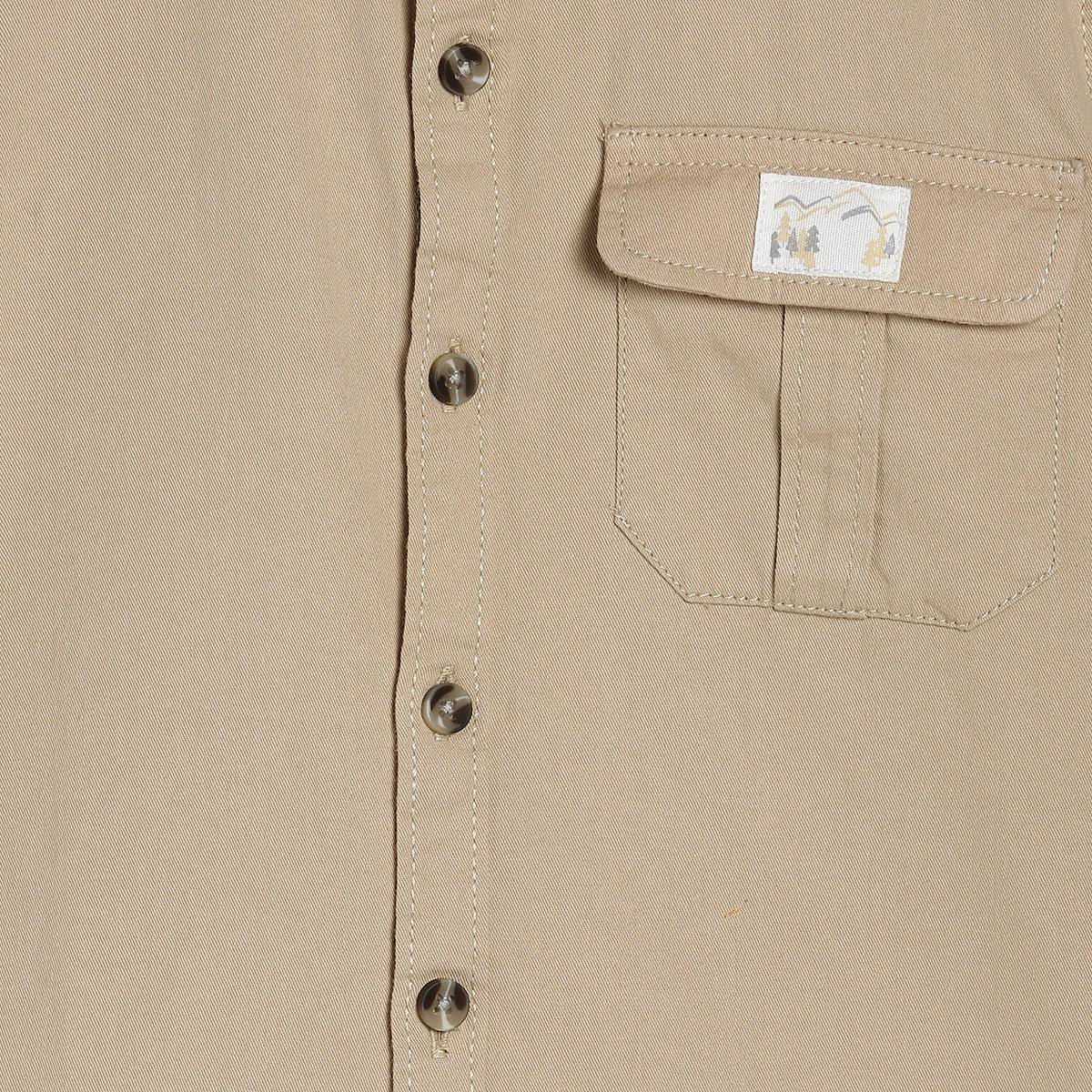 Boys Beige Pack Of 1 Shirt