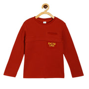 Boys Maroon Pack Of 1 T-Shirt