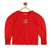 Girls Red Pack Of 1 Knit Top