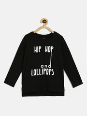 Girls Black Pack Of 1 Knit Top