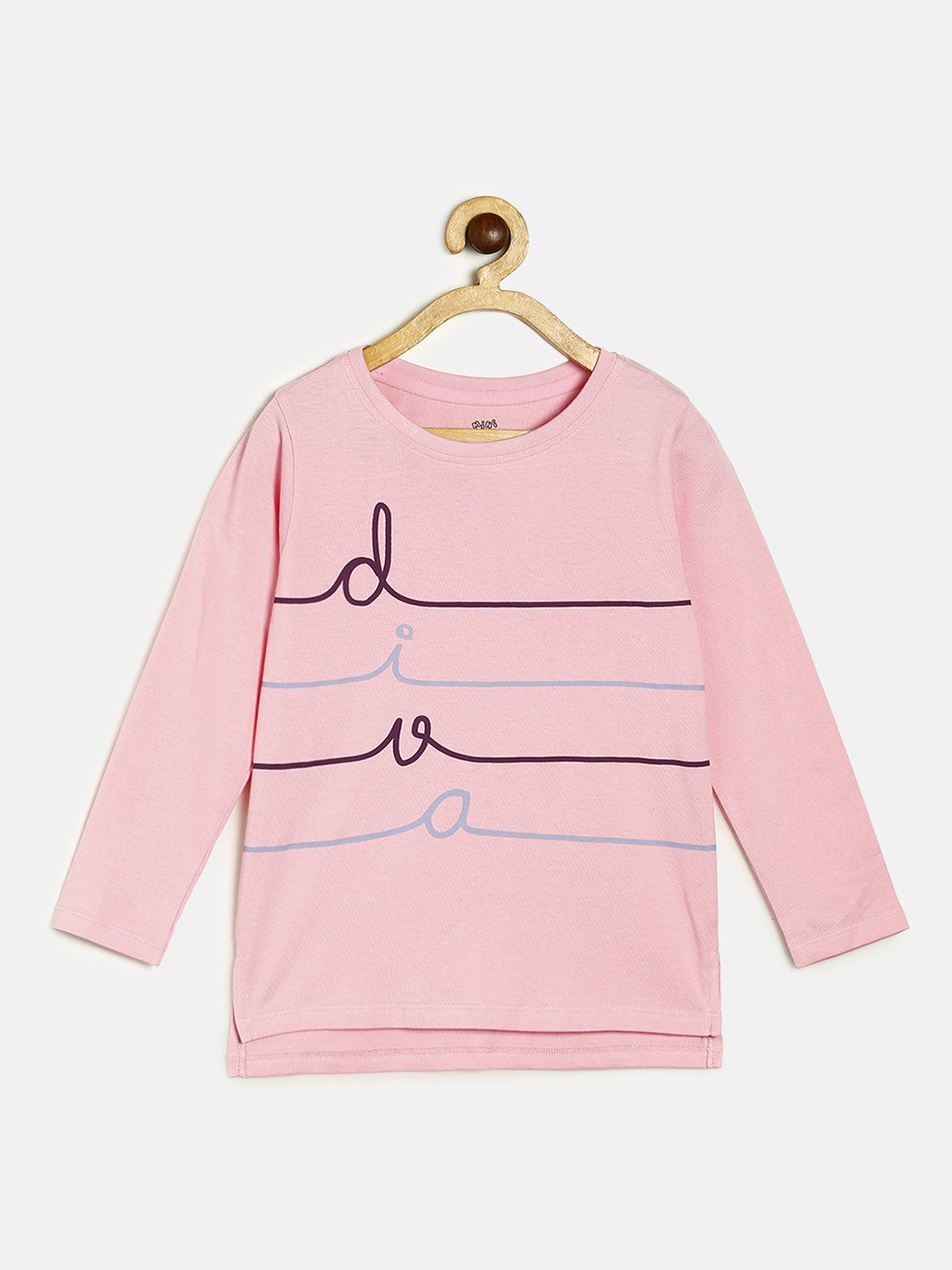 Baby Girls Pink Typography Printed Cotton T-Shirt Regular Fit Casual Wear