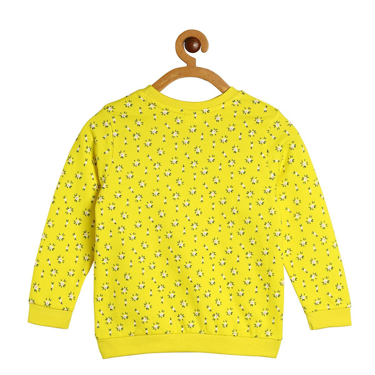 Baby Girls Yellow Cotton Floral Printed Top and Jogger Pants Set Regular Fit Casual Wear