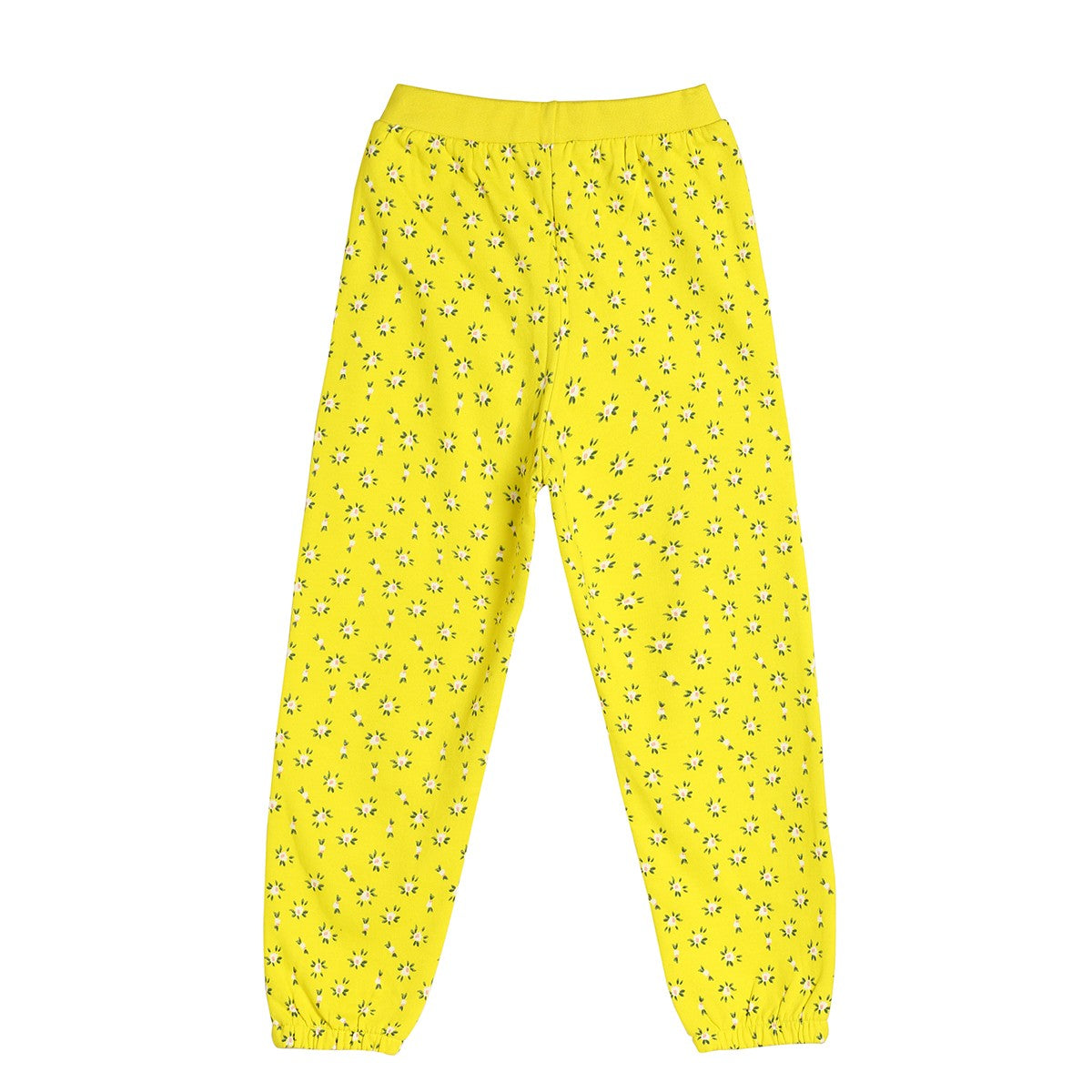 Baby Girls Yellow Cotton Floral Printed Top and Jogger Pants Set Regular Fit Casual Wear