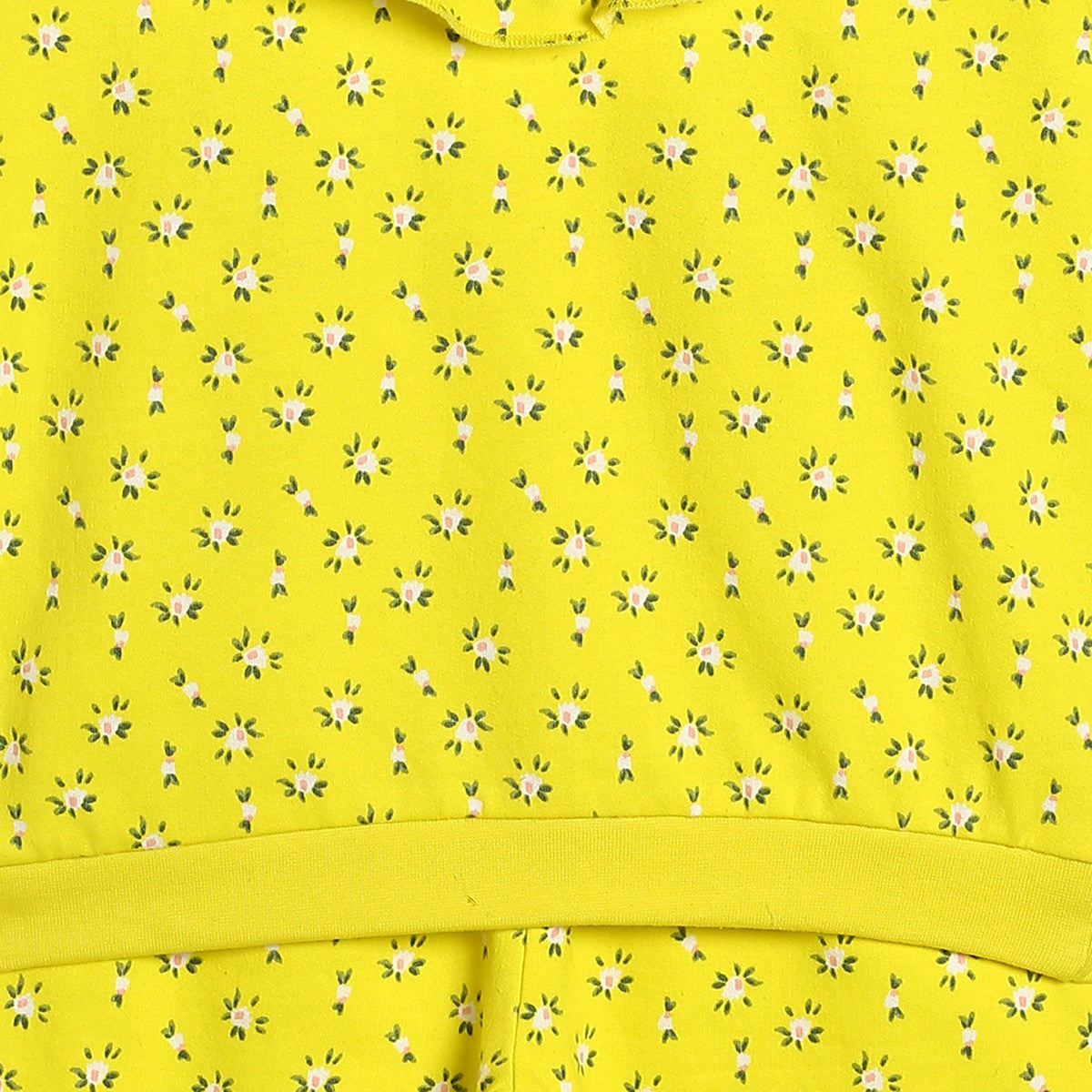 Baby Girls Yellow Cotton Floral Printed Top and Jogger Pants Set Regular Fit Casual Wear