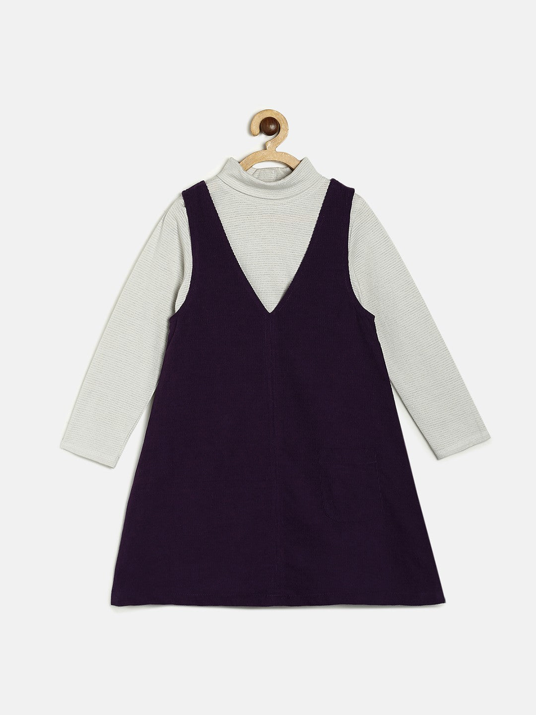 Girls Purple Pinny Set