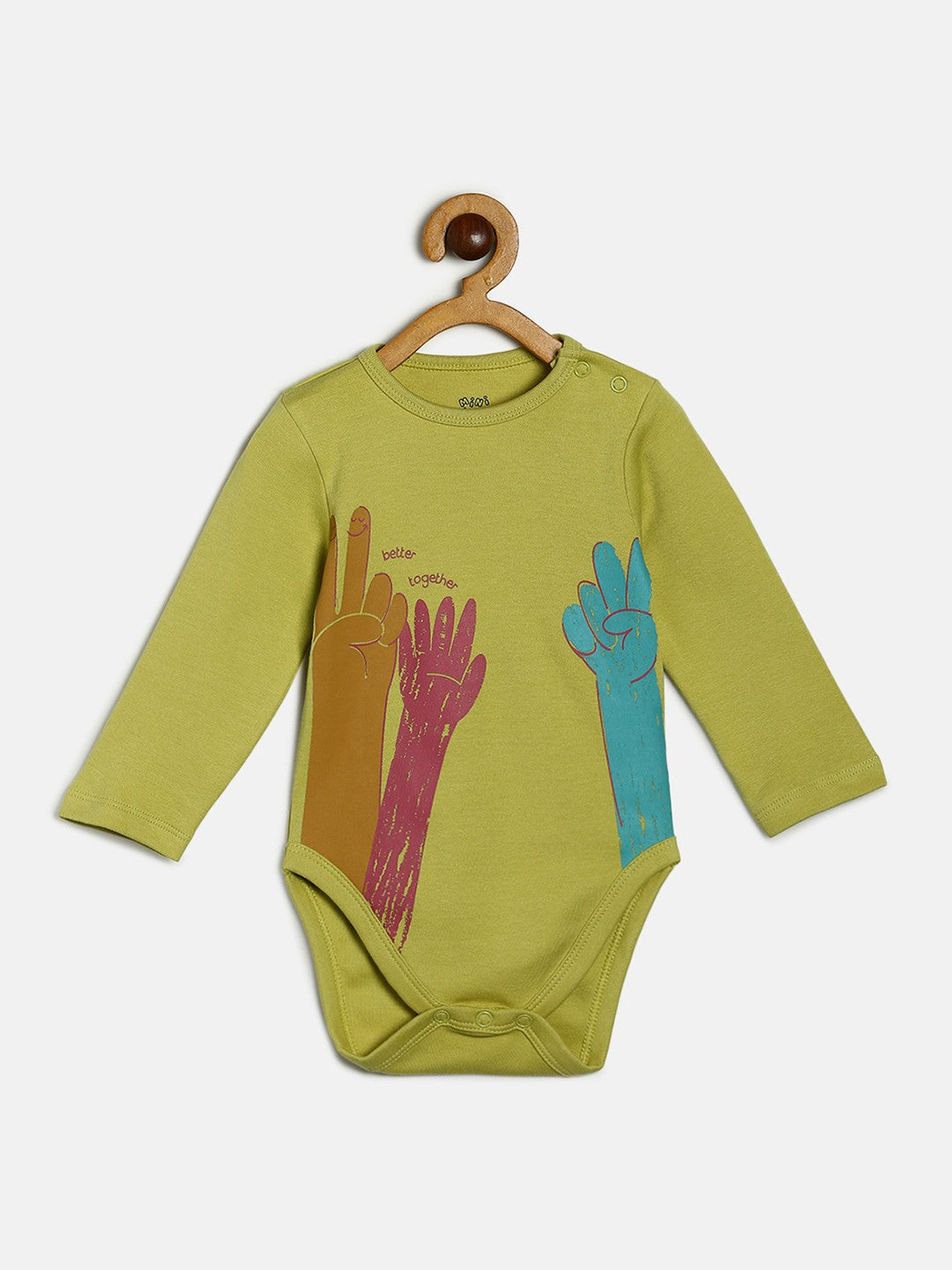 Boys Pack Of 3 Body Suit - Green/ Marshmallow