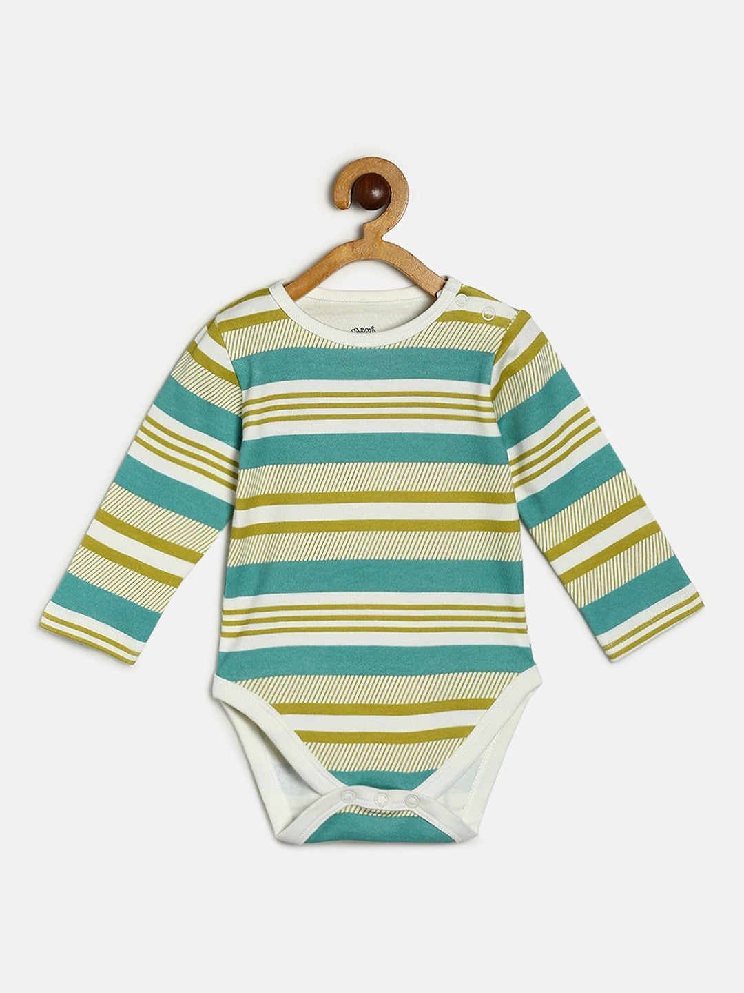 Boys Pack Of 3 Body Suit - Green/ Marshmallow