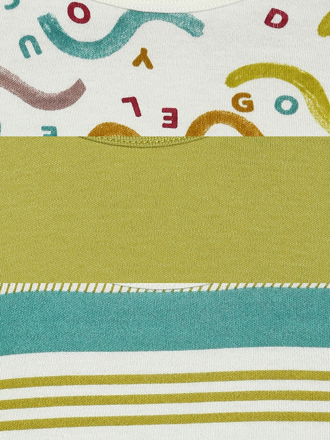 Boys Pack Of 3 Body Suit - Green/ Marshmallow