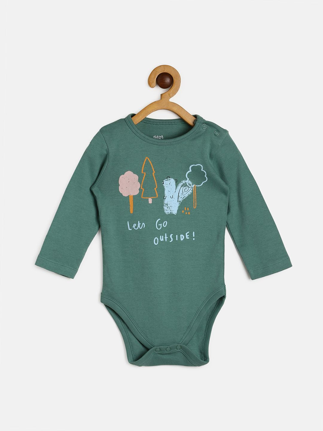 Boys Pack Of 3 Body Suit - Blue/ Peach/ Green