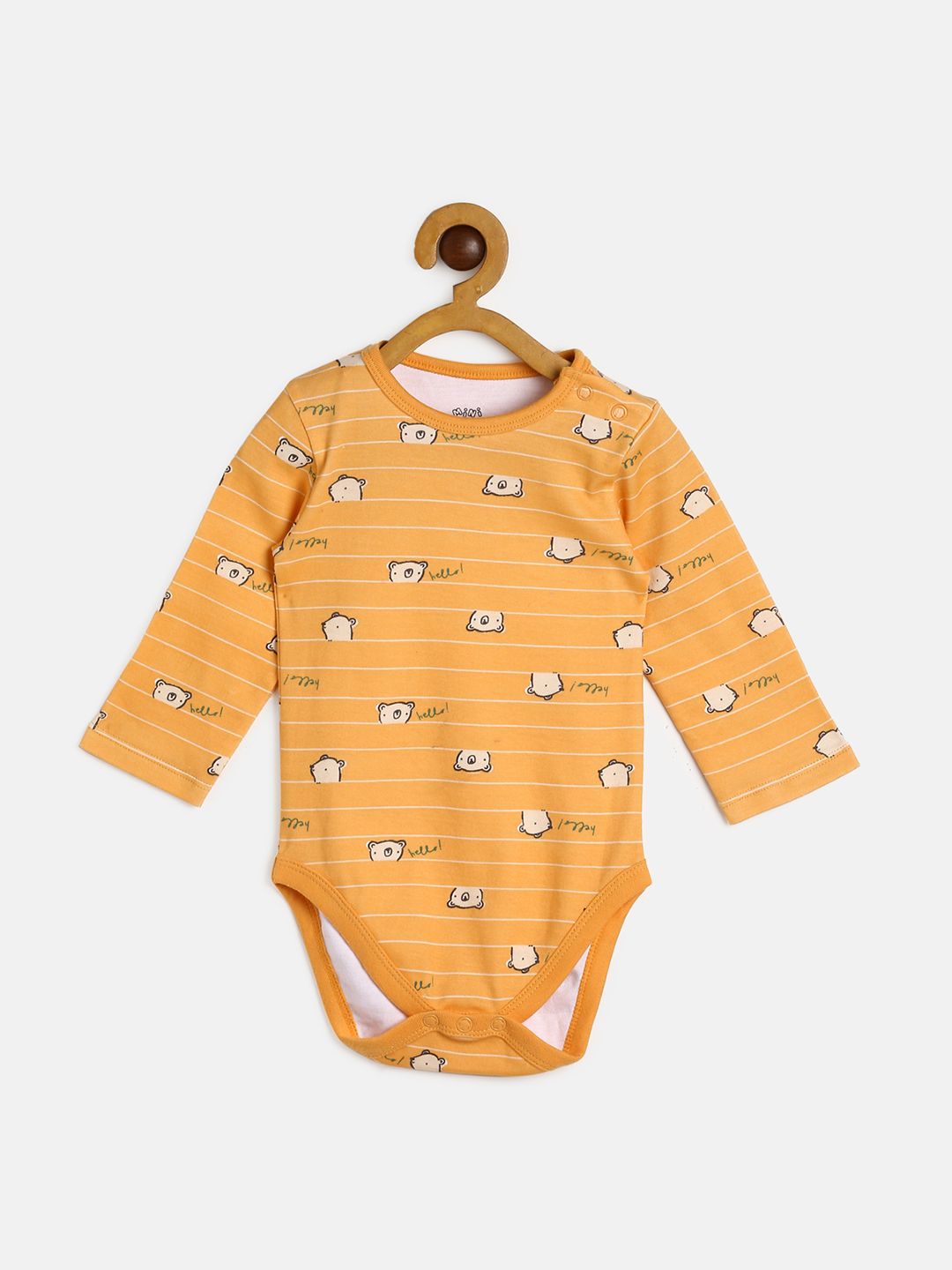 Boys Pack Of 3 Body Suit - Blue/ Orange/ Marshmallow