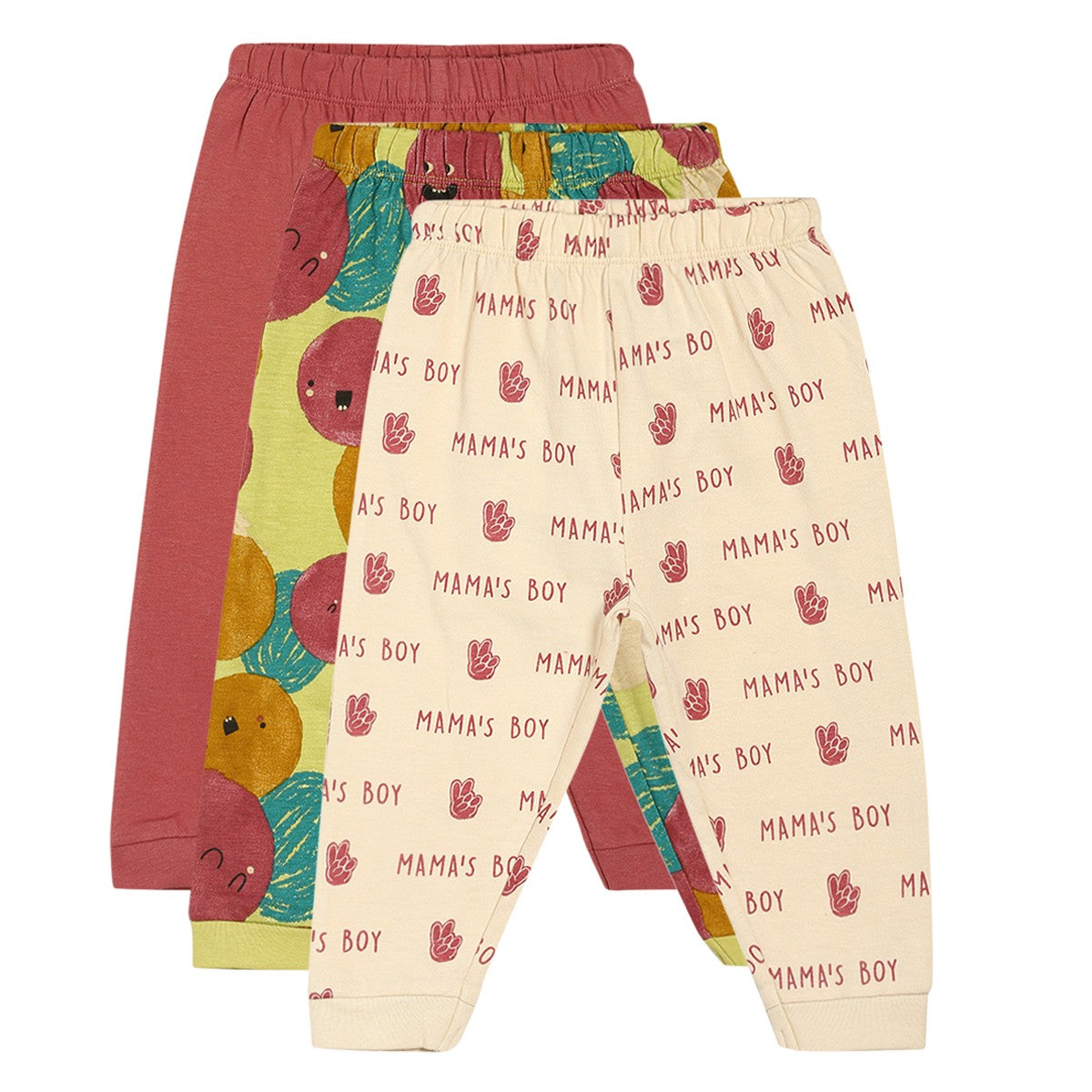 Boys Multicolor Pack Of 3 Knit Bottom