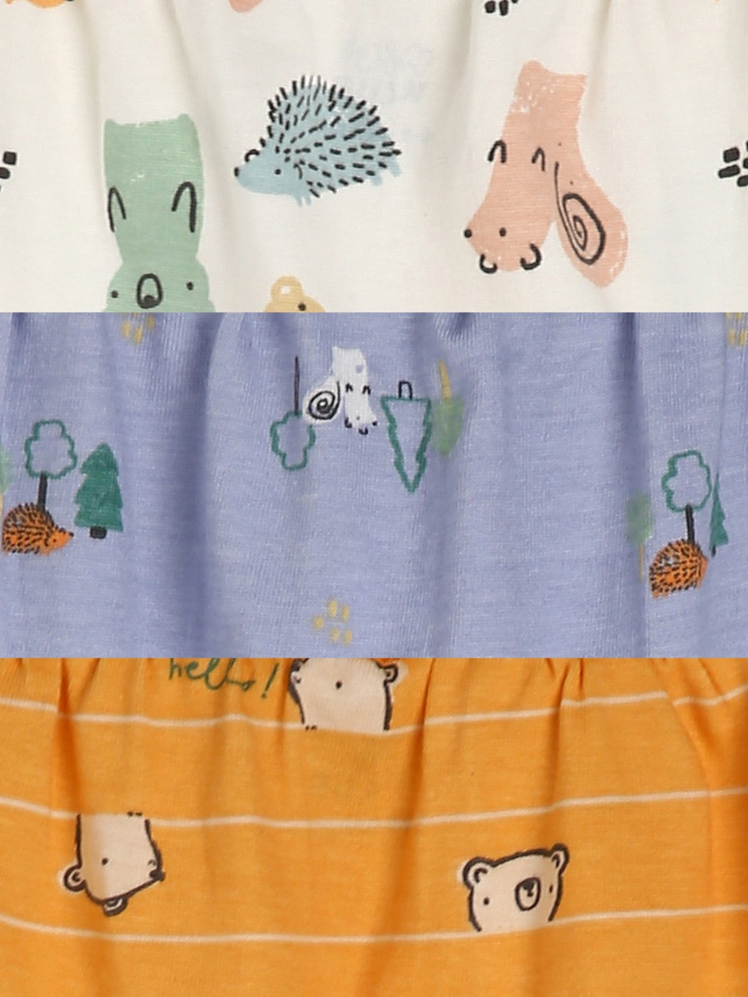 Boys Pack Of 3 Knit Bottom - Blue/ Orange/ Marshmallow