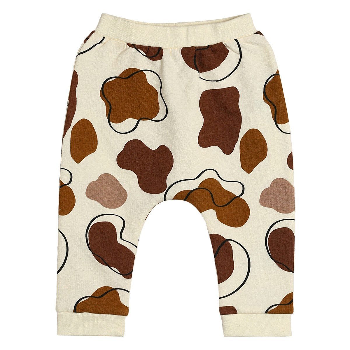 Baby Boys White, Blue and Mustard Cotton Printed Joggers Pack of 3 Regular Fit Lounge Pants