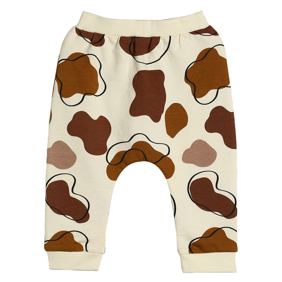 Baby Boys White, Blue and Mustard Cotton Printed Joggers Pack of 3 Regular Fit Lounge Pants