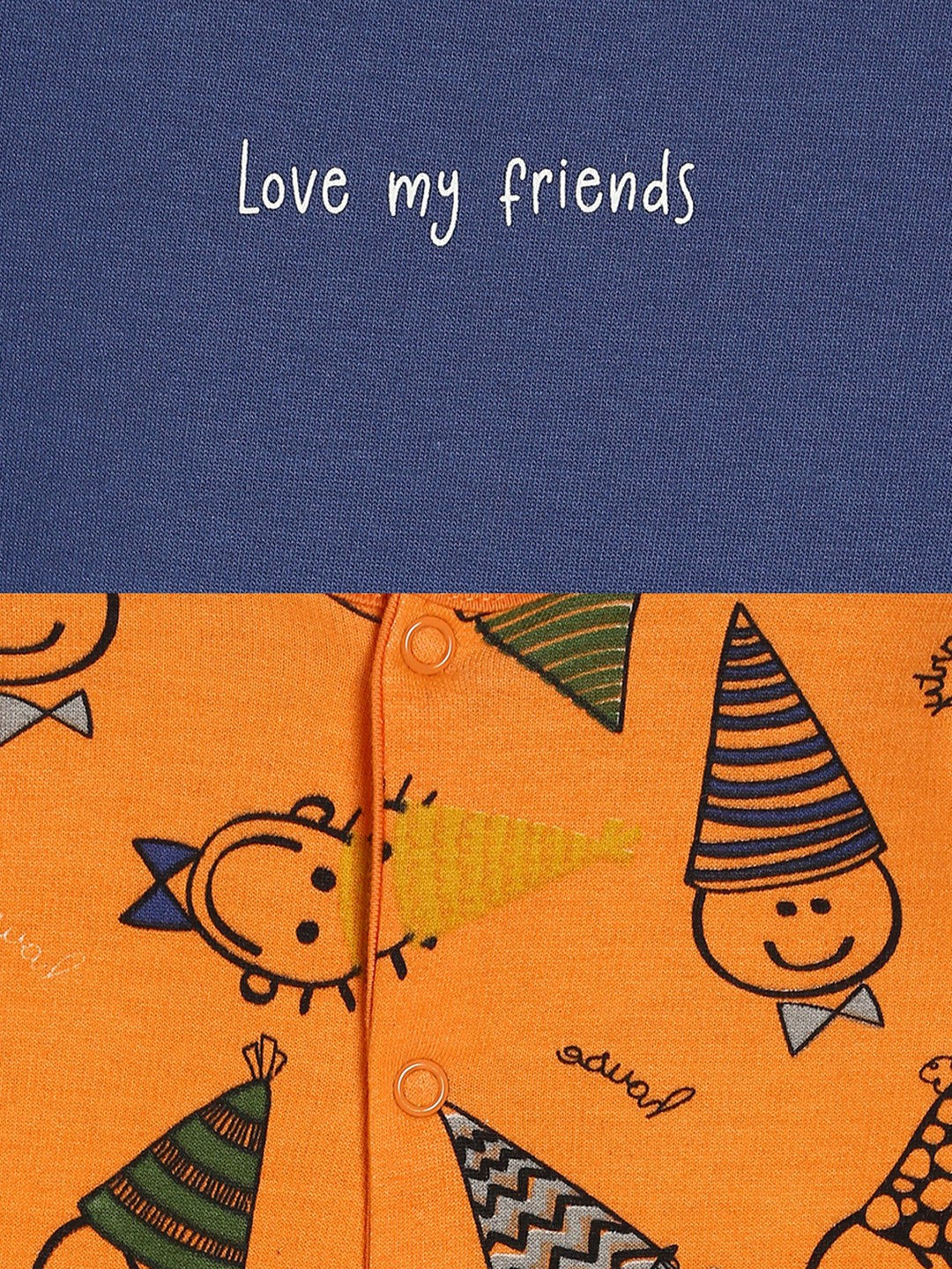 Boys Pack Of 2 Romper - Blue/Orange