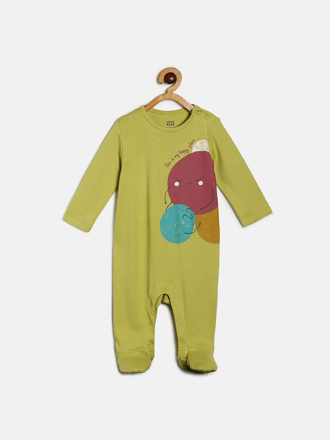 Baby Boys Green and Brown Cotton Printed Sleepsuit Pack of 2 Regular Fit Sleepwear