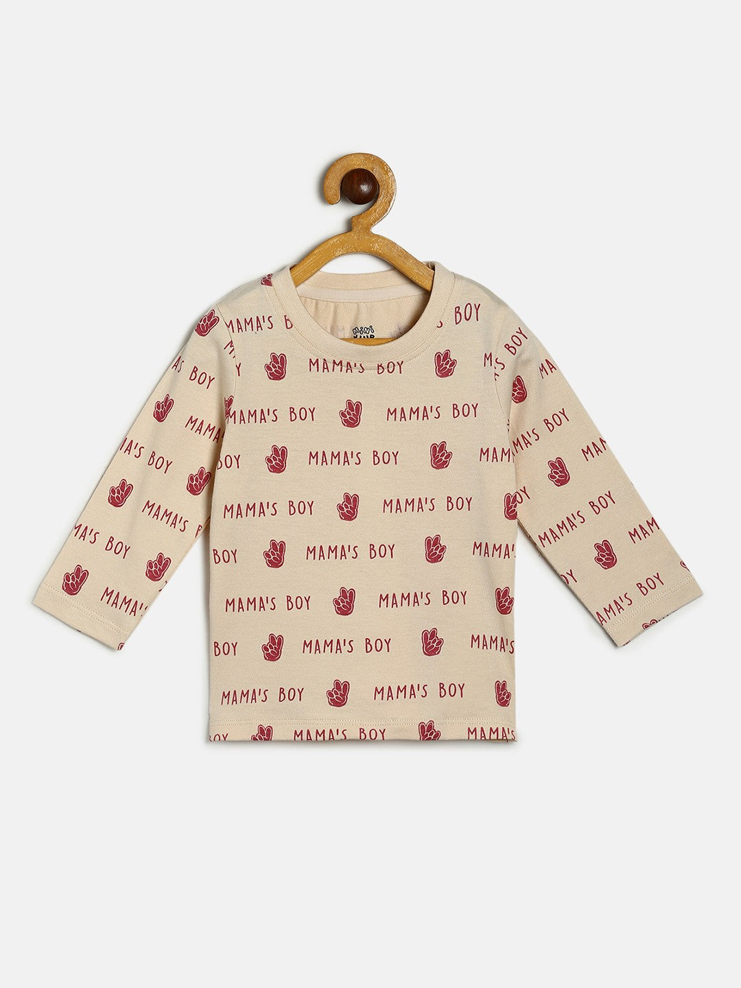 Baby Boys Red, Cream and Green Cotton Printed T-Shirt Pack of 3 Regular Fit Casual Wear Tees