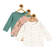 Baby Boys Bear Printed Green Cotton T-Shirt Regular Fit Full Sleeve Tee