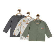 Boys Multicolor Pack Of 3 Front Open Vest
