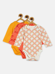 Girls Multicolor Pack Of 3 Body Suit