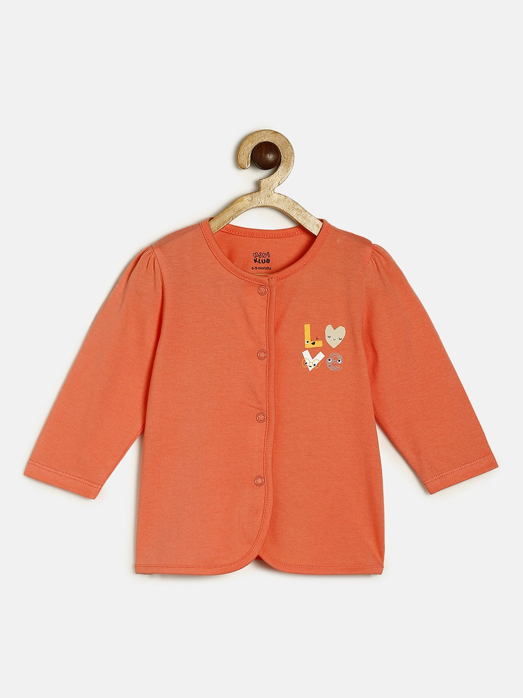 Baby Girls Peach Grey & Yellow Cotton Printed Front Open T-Shirt Pack of 3 Full Sleeve Regular Fit Casual Wear T-Shirts