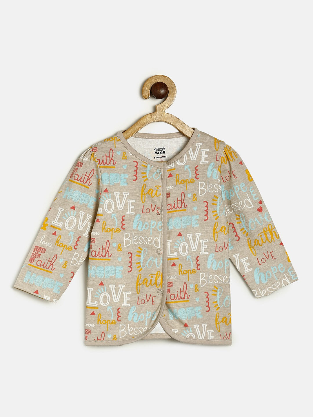 Baby Girls Peach Grey & Yellow Cotton Printed Front Open T-Shirt Pack of 3 Full Sleeve Regular Fit Casual Wear T-Shirts