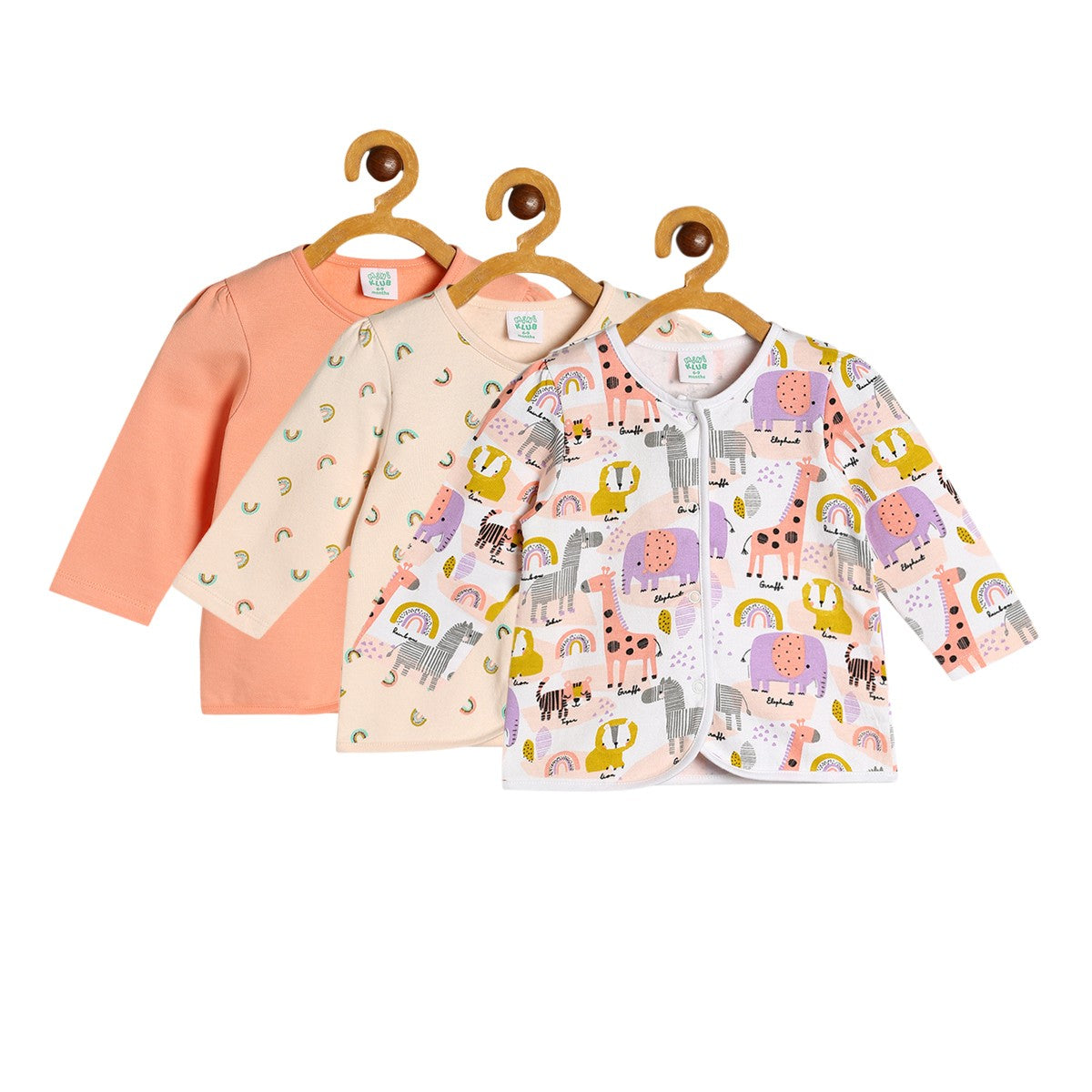 Girls Multicolor Pack Of 3 Front Open Vest