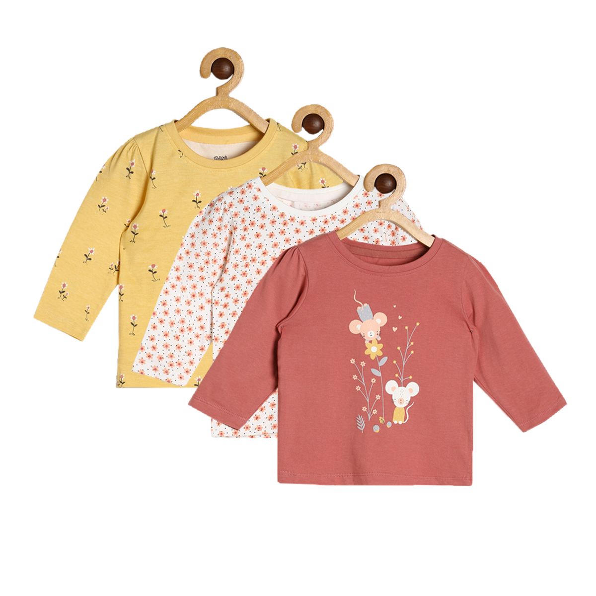 Girls Multicolor Pack Of 3 Knit Top