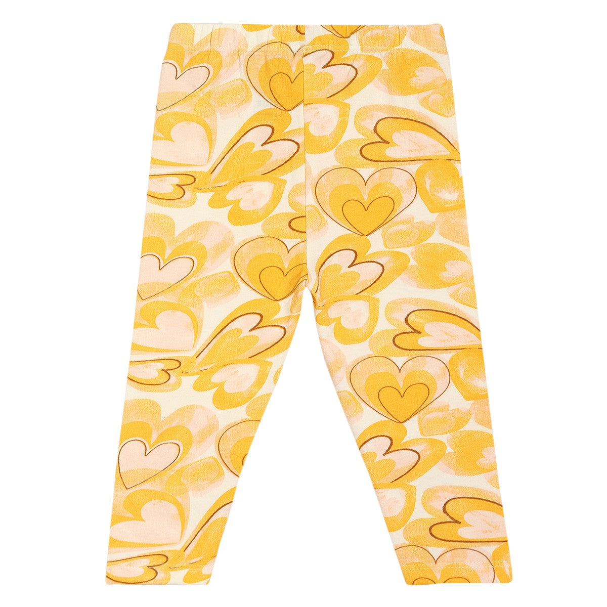 Baby Girls Peach Yellow & Grey Cotton Printed Leggings Pack of 3 Regular Fit Casual Wear Bottoms