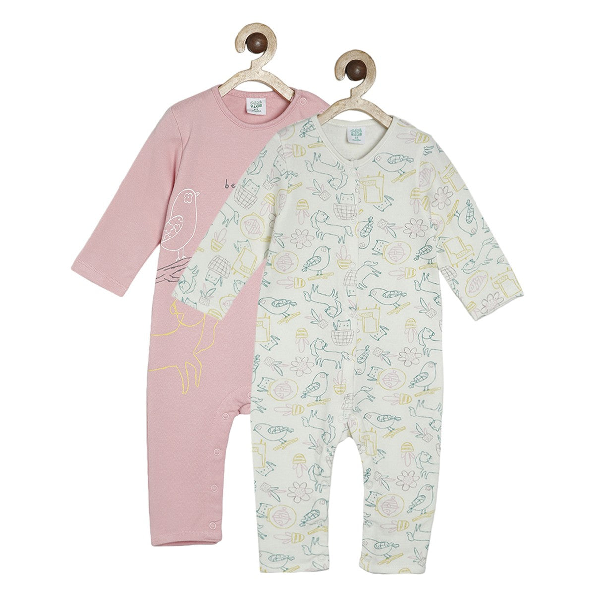 Girls Multicolor Pack Of 2 Romper