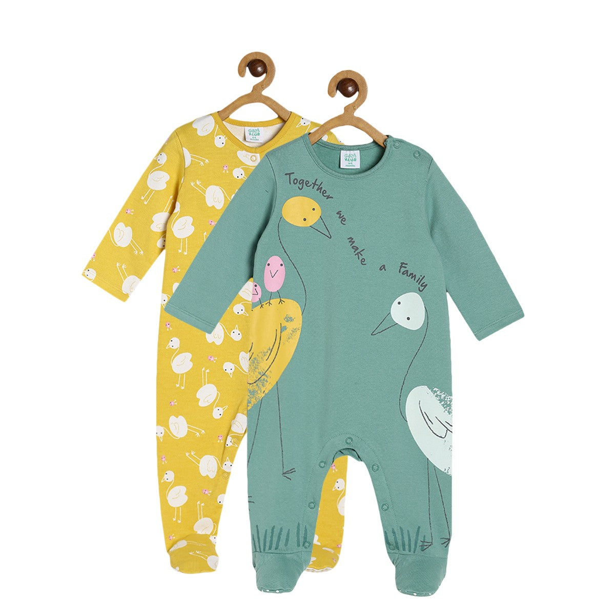 Girls Multicolor Pack Of 2 Sleep Suit