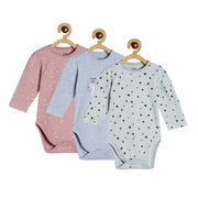 Girls Multicolor Pack Of 3 Body Suit