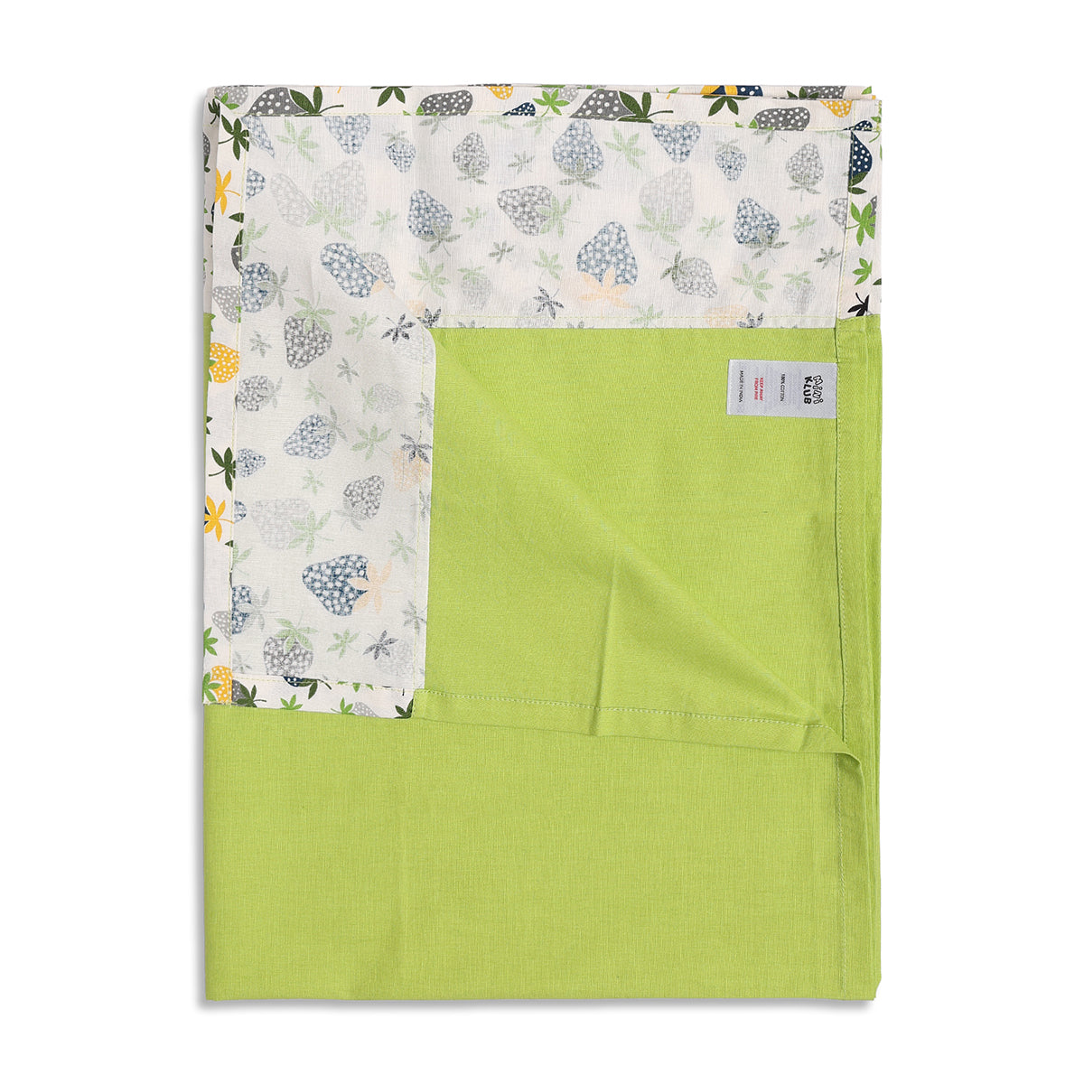 Baby Unisex Green and White Cotton Printed Baby Blanket and Napkin Set Casual Baby Essentials