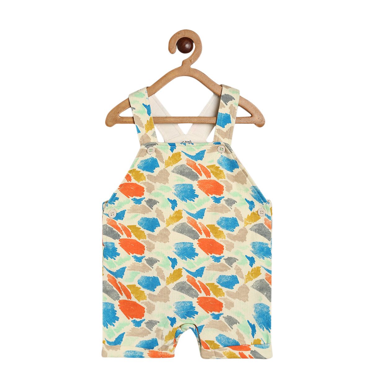 Boys Cream Dungaree Set