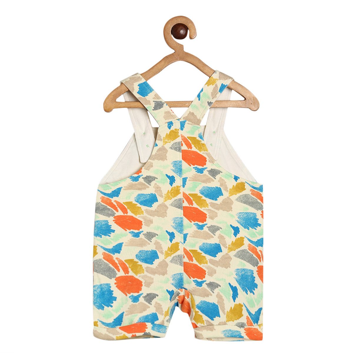 Boys Cream Dungaree Set