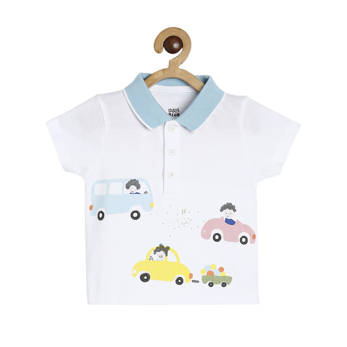 Boys White Collar Half Sleeve Polo