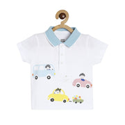 Boys White Collar Half Sleeve Polo
