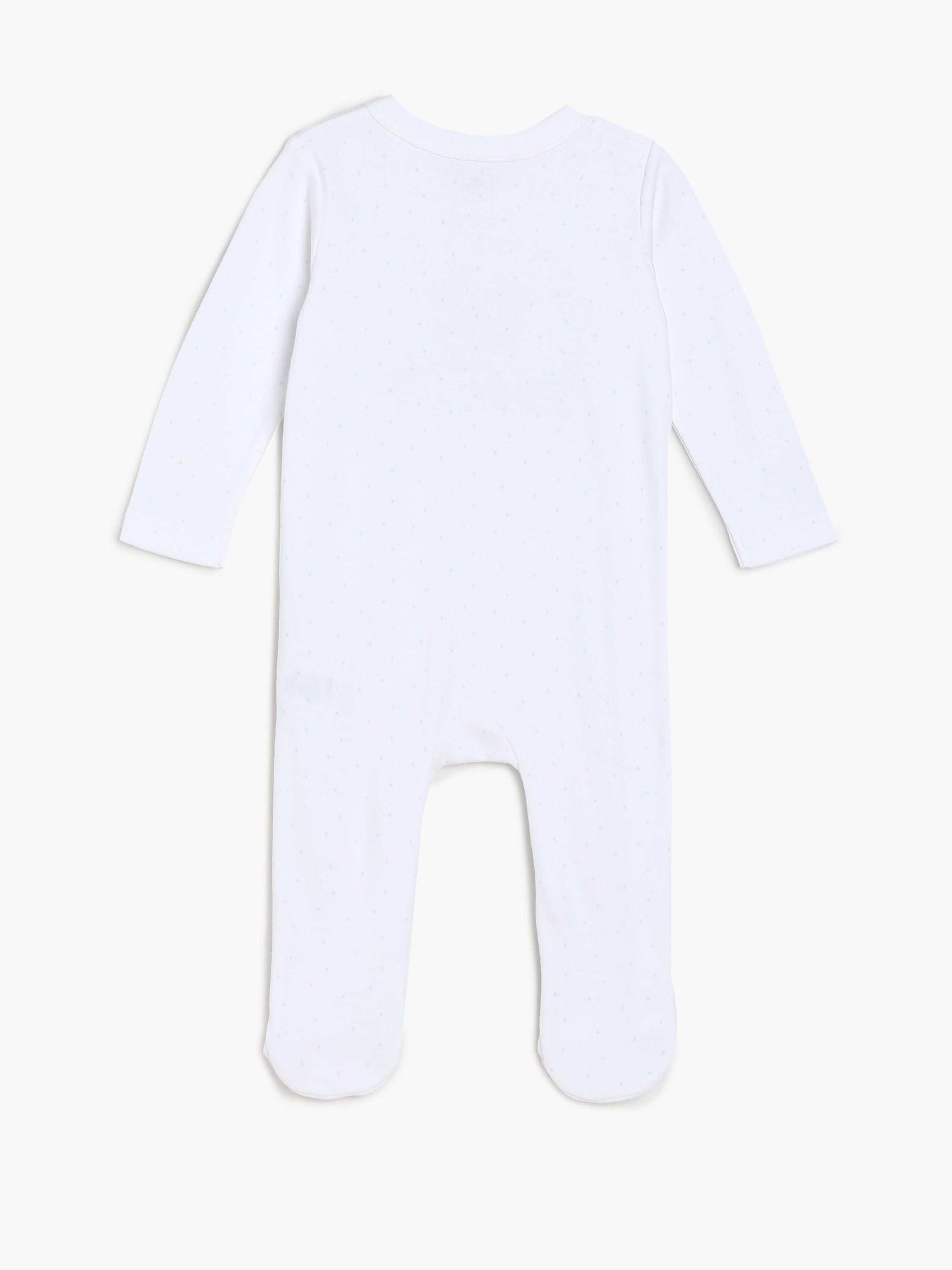 Baby Girls Lovely Little Sister Print Front Open Sleepsuit, White and Pink