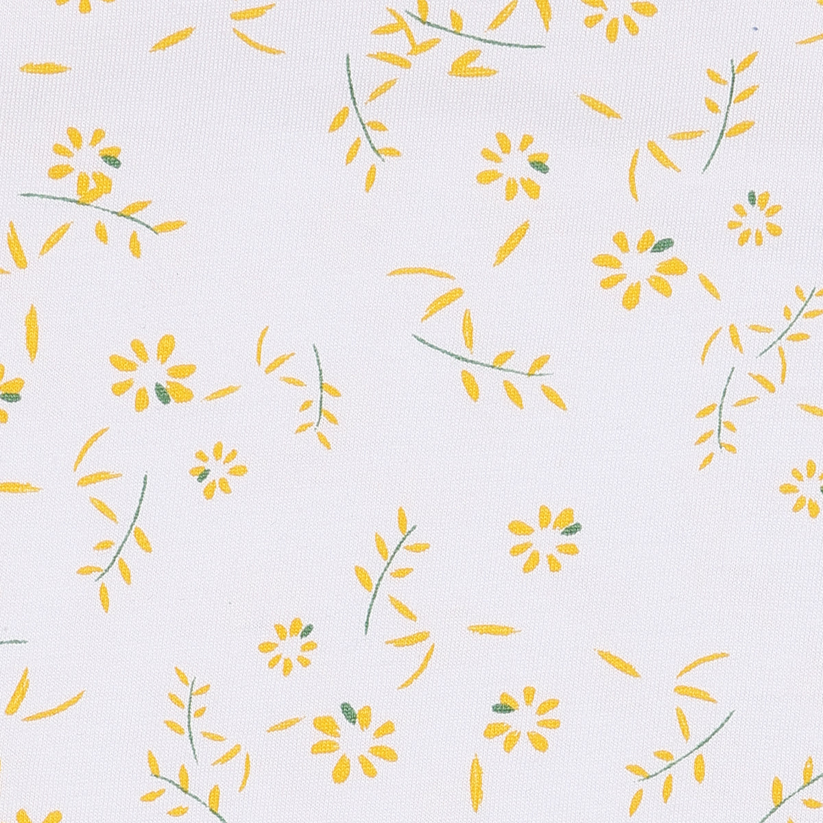 Baby Girls White and Yellow Floral Printed Cotton Regular Fit Flutter Sleeve Top