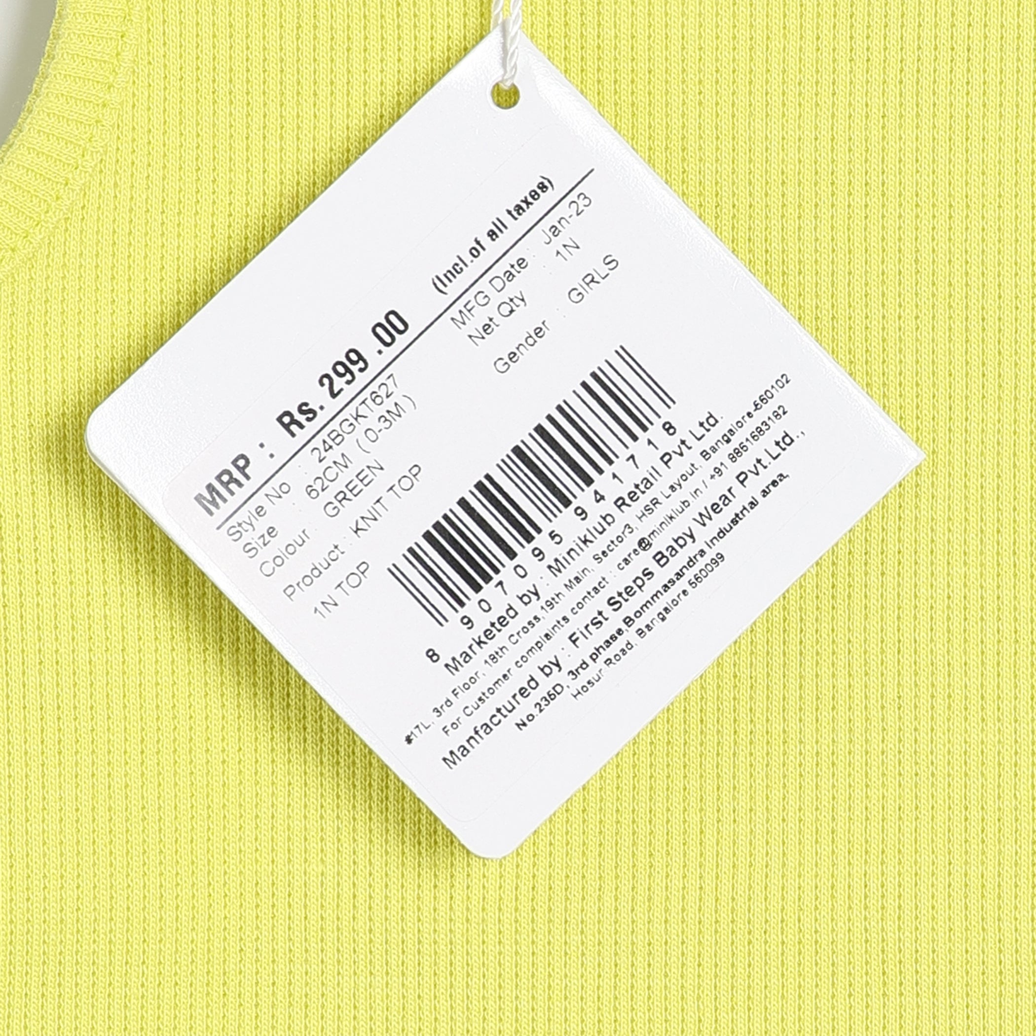 Girls Knit Top - Green