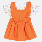 Girls Multicolor Pack Of 2 Pinny Set