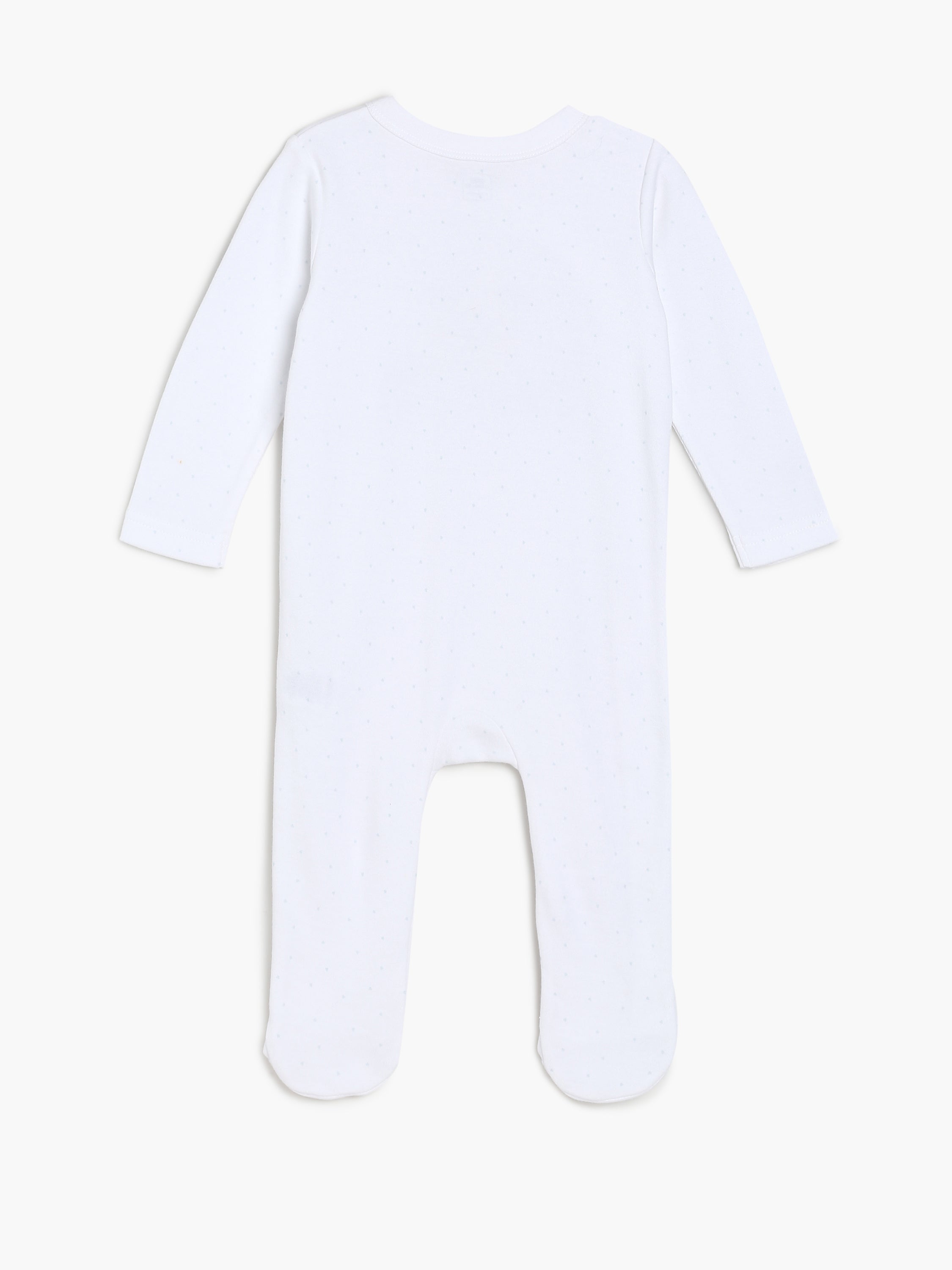 Baby Unisex Zebra Print Front Open Sleepsuit, White