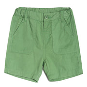 Boys Solid Woven Shorts, Green