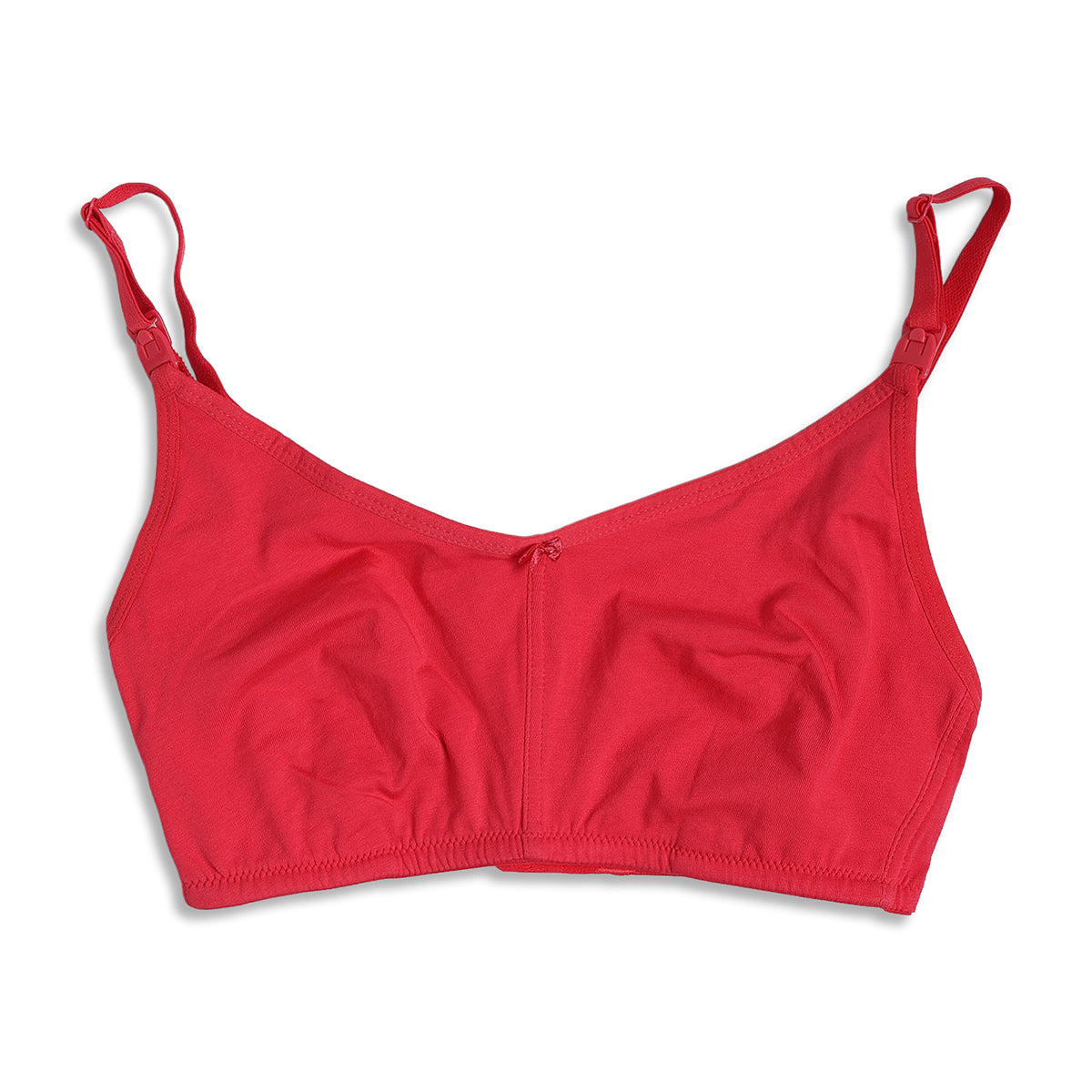 Women Red Cotton Nursing Bra Adjustable Strap Maternity Innerwear