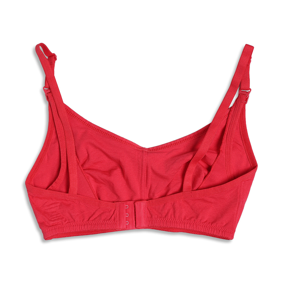 Women Red Cotton Nursing Bra Adjustable Strap Maternity Innerwear