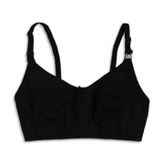 Women Black Cotton Nursing Bra Adjustable Strap Maternity Innerwear