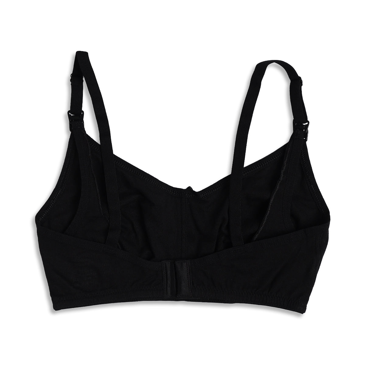 Women Black Cotton Nursing Bra Adjustable Strap Maternity Innerwear