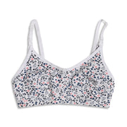Women White and Blue Floral Printed Cotton Nursing Bra Adjustable Strap Maternity Innerwear